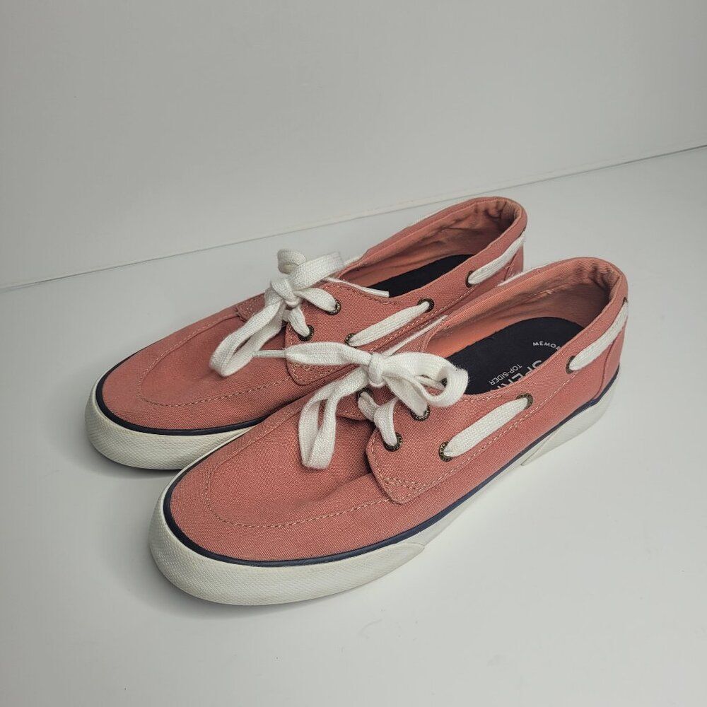 Sperry Pier Boat Shoe coral boating old money country club preppy shoes size 8.5
